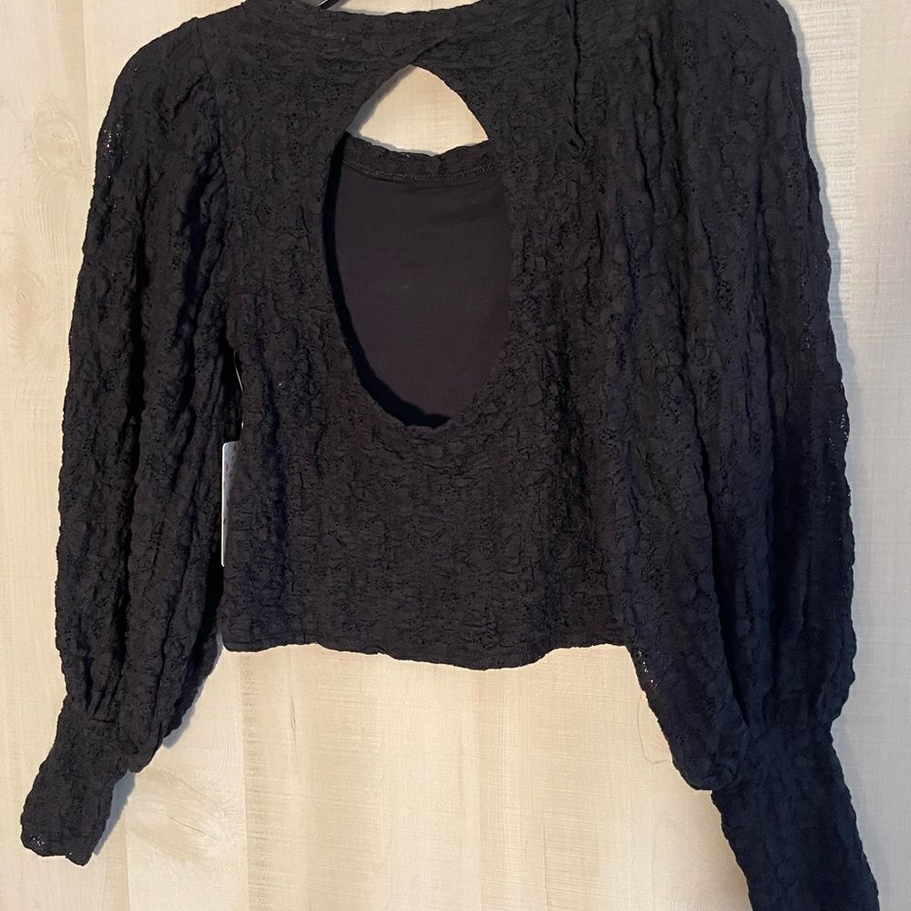 NWT Free People Tea time long puff sleeve top, size XS boho whimsigoth lace‎ - Picture 15 of 15